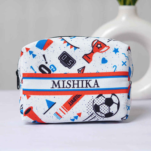Personalised White Printed Box Pouch